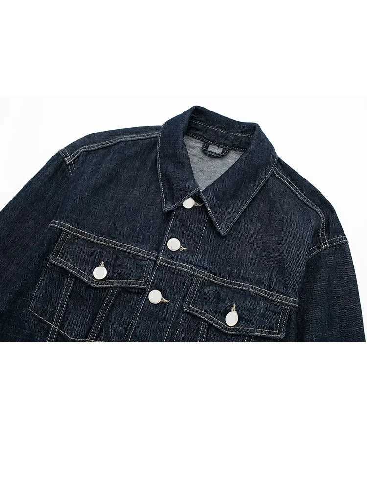 Women's Denim Jacket and Baggy Pants Set Casual Loose Streetwear Outfit