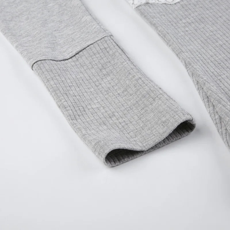 Black Long Sleeve Lace Bodycon Mini Dress For Party