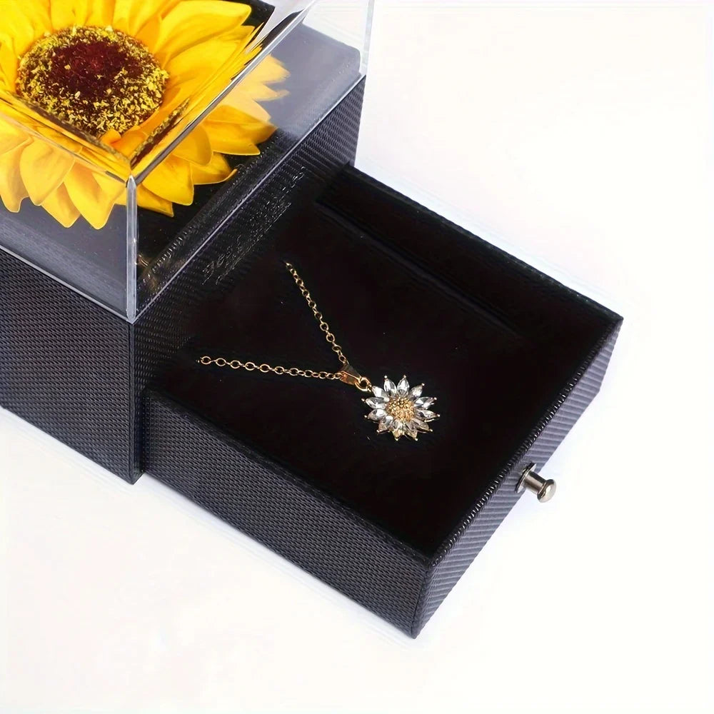 Elegant Sunflower Necklace Gift Set for Love and Loyalty