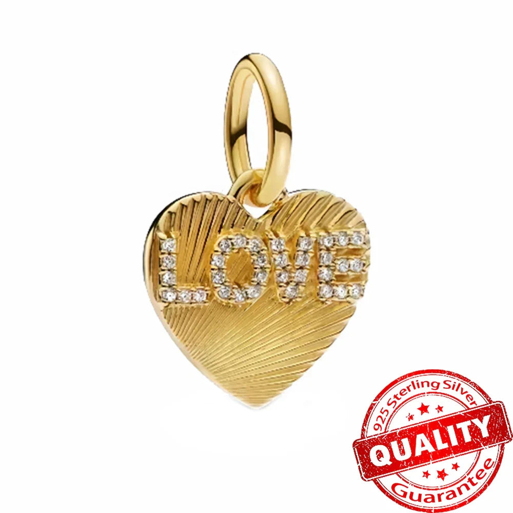 925 Sterling Silver Love Heart Envelope Rose Pendant with Crystal Ball for DIY Bracelet and Necklace Jewelry Gifts