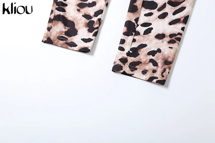 Leopard Print Women Jumpsuit Sexy Low Neck Spaghetti Strap Skinny Fit Clubwear Overalls