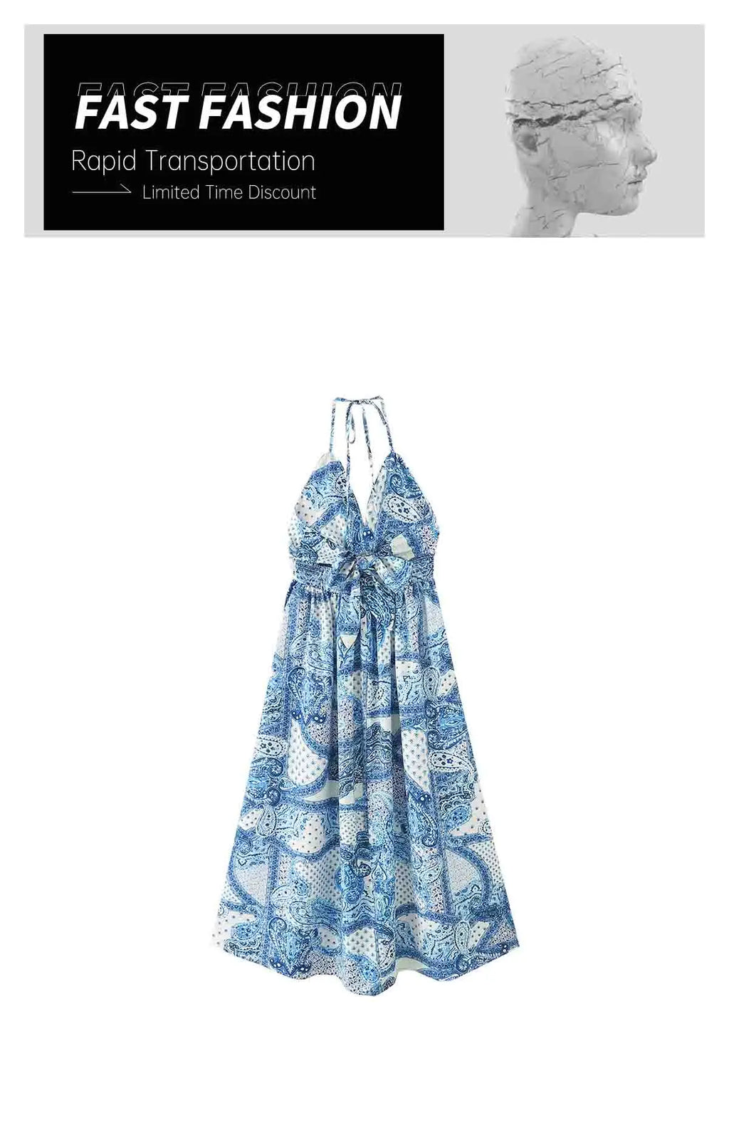 Summer Open Back Dress With V Neck Sling For Women Casual