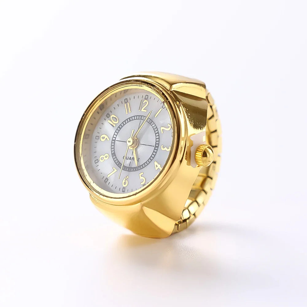 Fashion Ring Watch Unisex Quartz Jewelry with Clear Numbers Ideal Gift for Couples