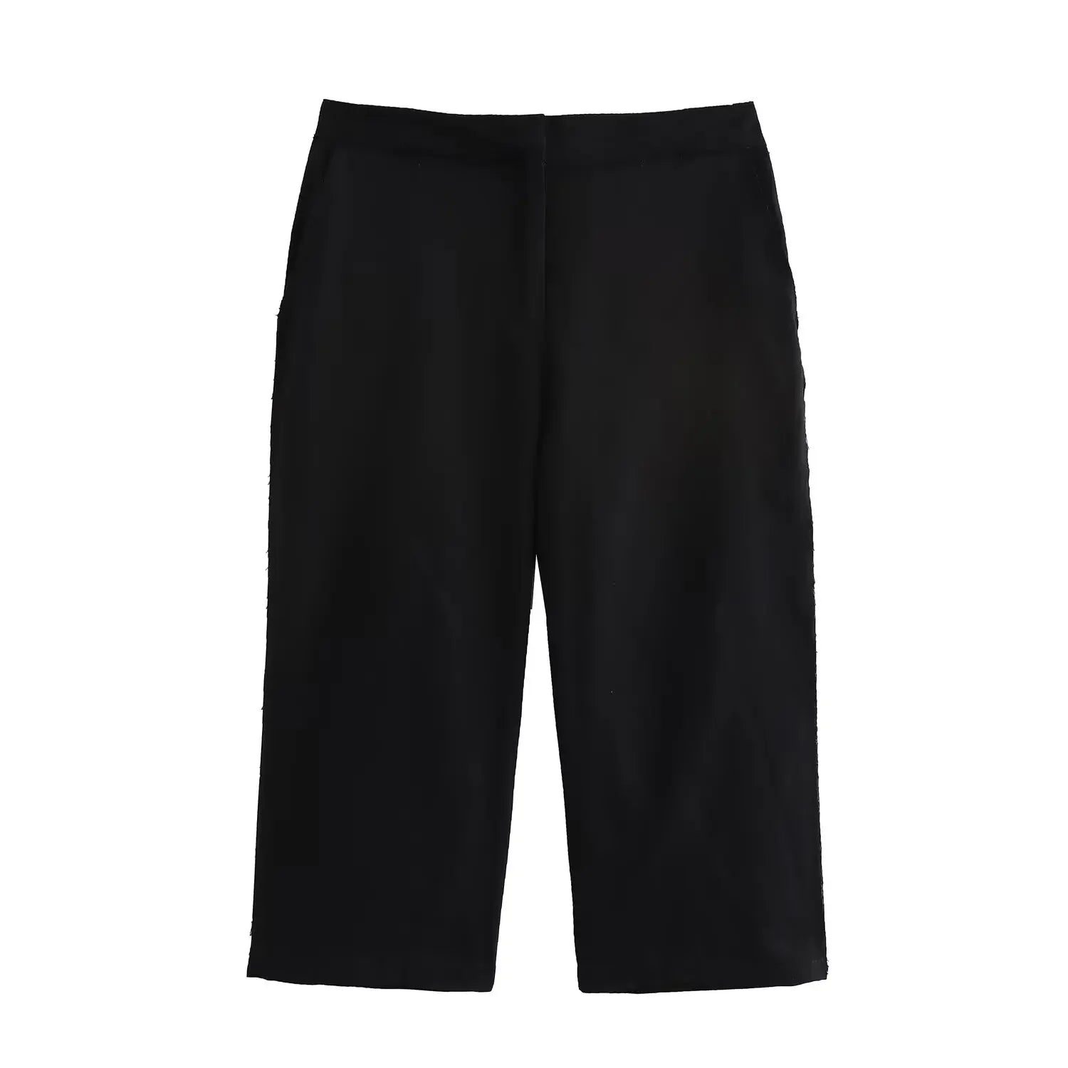 Chic Black Double Breasted Vest and Straight Leg Long Casual Shorts Set for Women Stylish Versatile Autumn Outfit