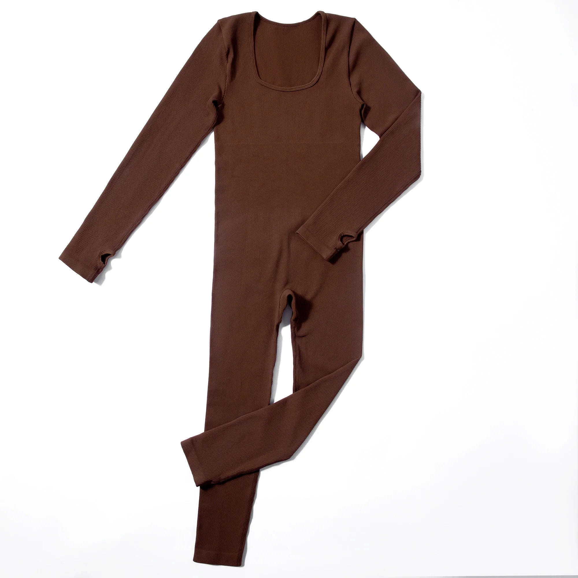 Bodycon Slim Fit Zipper Jumpsuit for Women Casual Brown Fitness Romper Streetwear Playsuit Overall