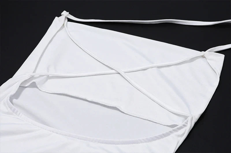 Ruffles Backless Mini Dress For Women Halter Sleeveless