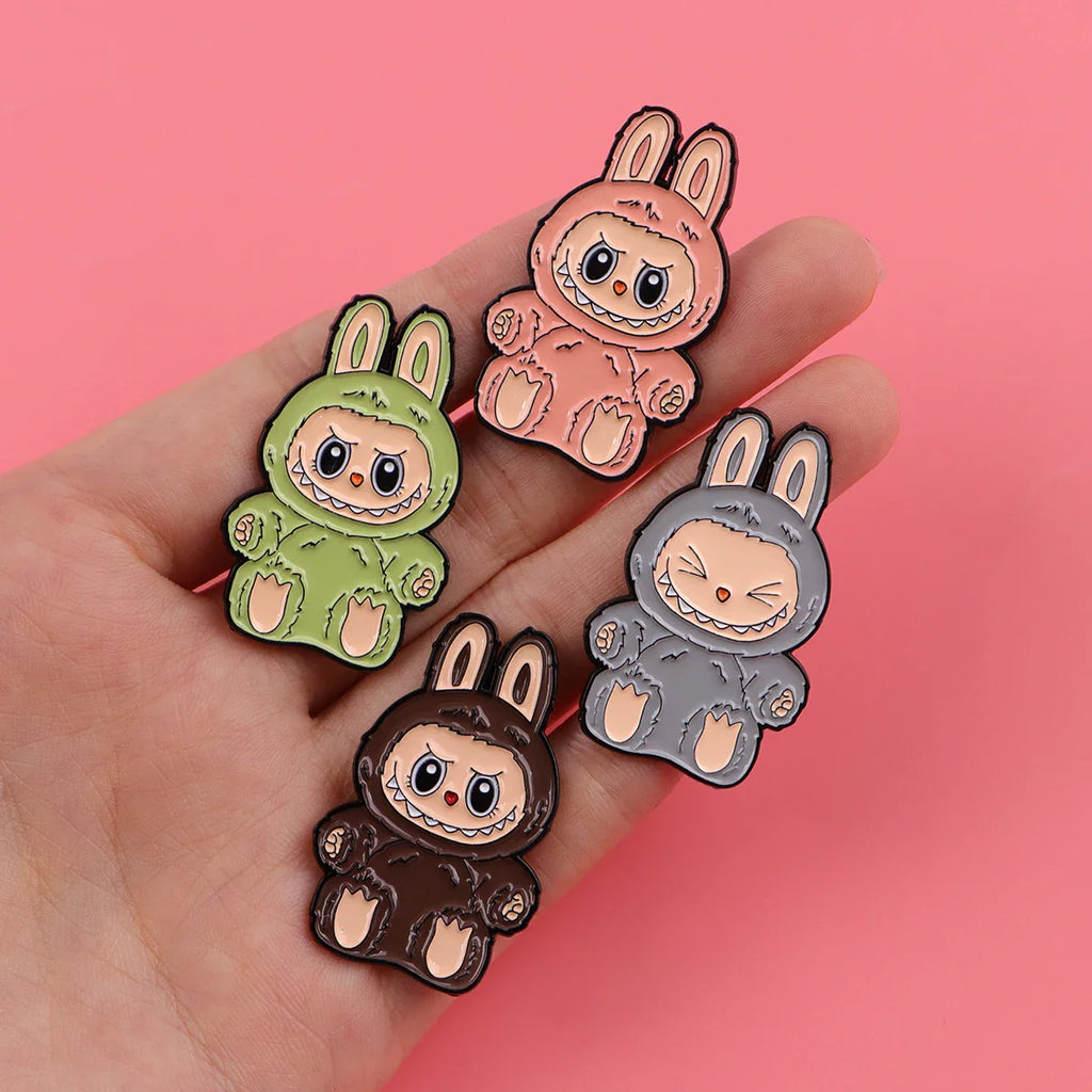 Cute Monster Enamel Pins for Cartoon Anime Lovers - Genie Pin Badge for Backpacks, Lapel Brooch, and Fashion Accessories