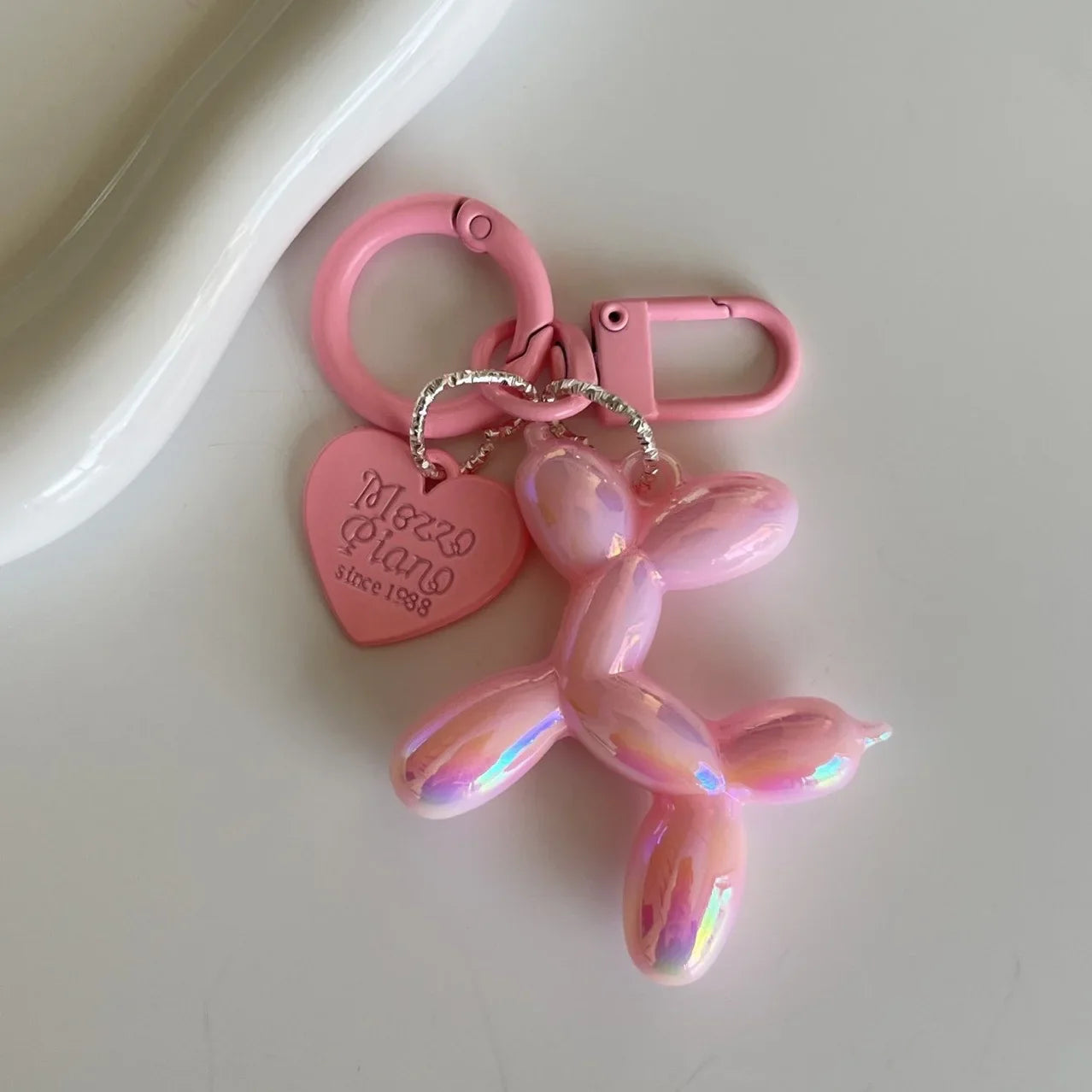 Cute Jelly Balloon Dog Keychain Pendant - Adorable Cartoon Dog Chain Keychain for Unisex Keys