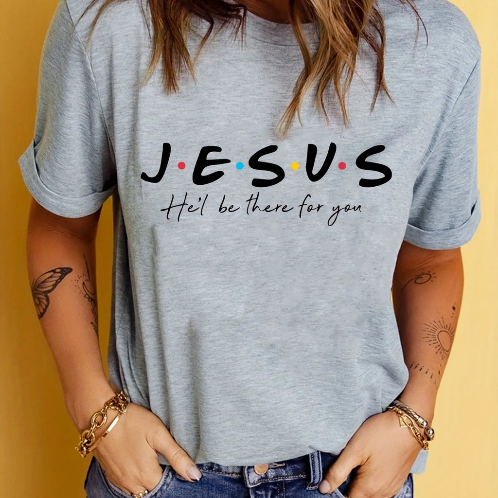 Jesus Print Summer Short Sleeve T-Shirt for Women Casual Clothing