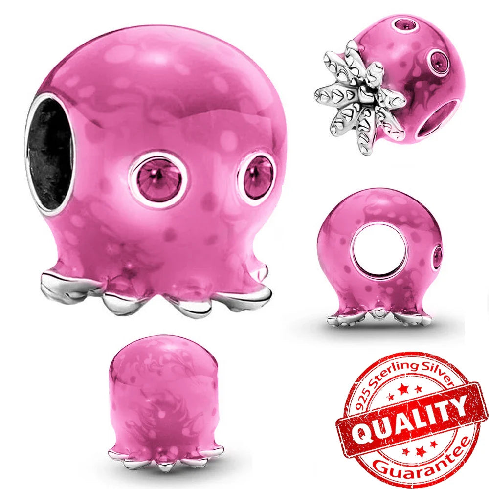 Underwater World 925 Sterling Silver Ocean Animal Pendant for DIY Bracelet or Necklace