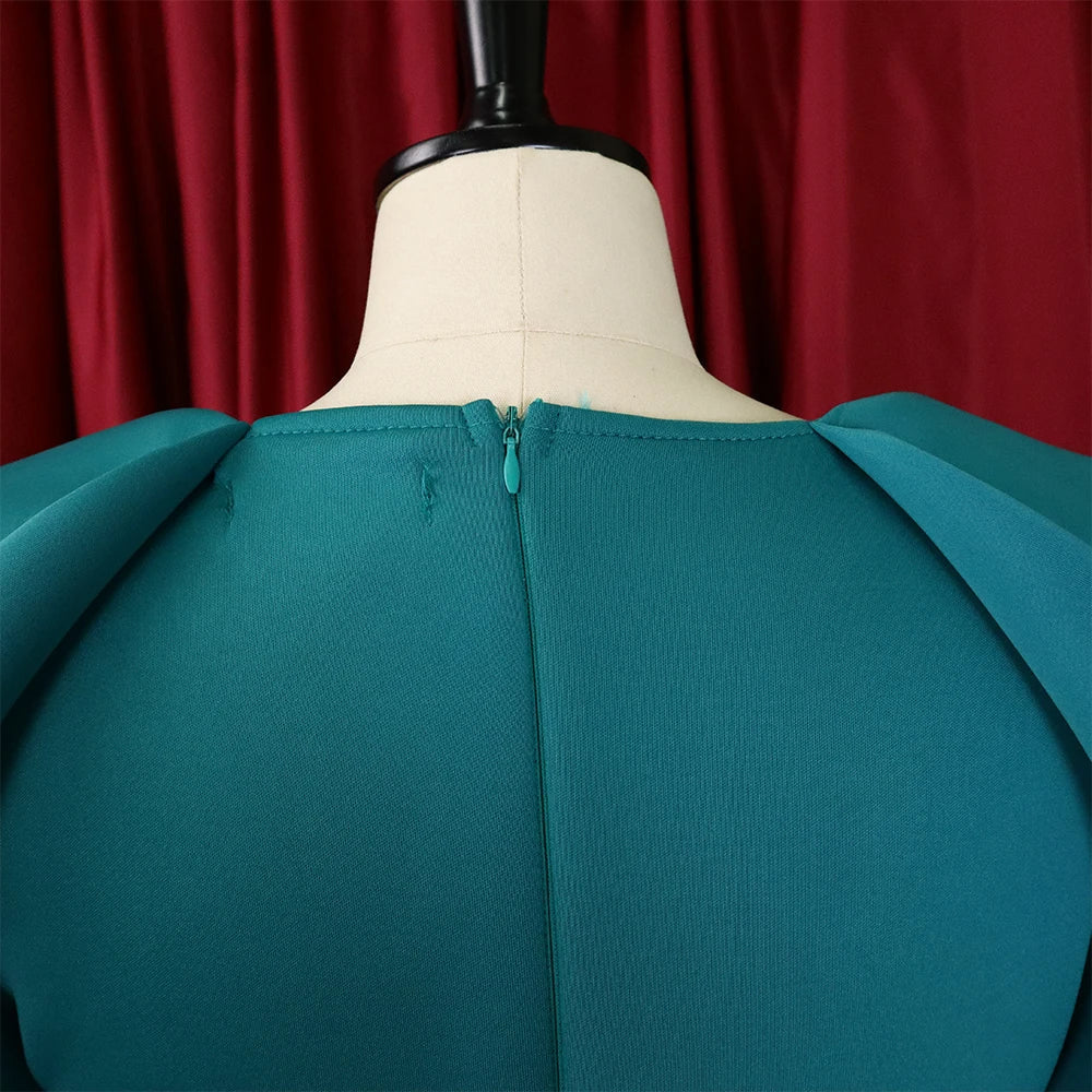 Elegant Cold Shoulder O Neck Dress For Women Mid Calf Party