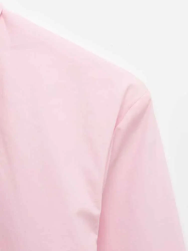 Women's Romantic Fluffy Poplin Shoulder Shirt Solid Color Versatile Fashion Top