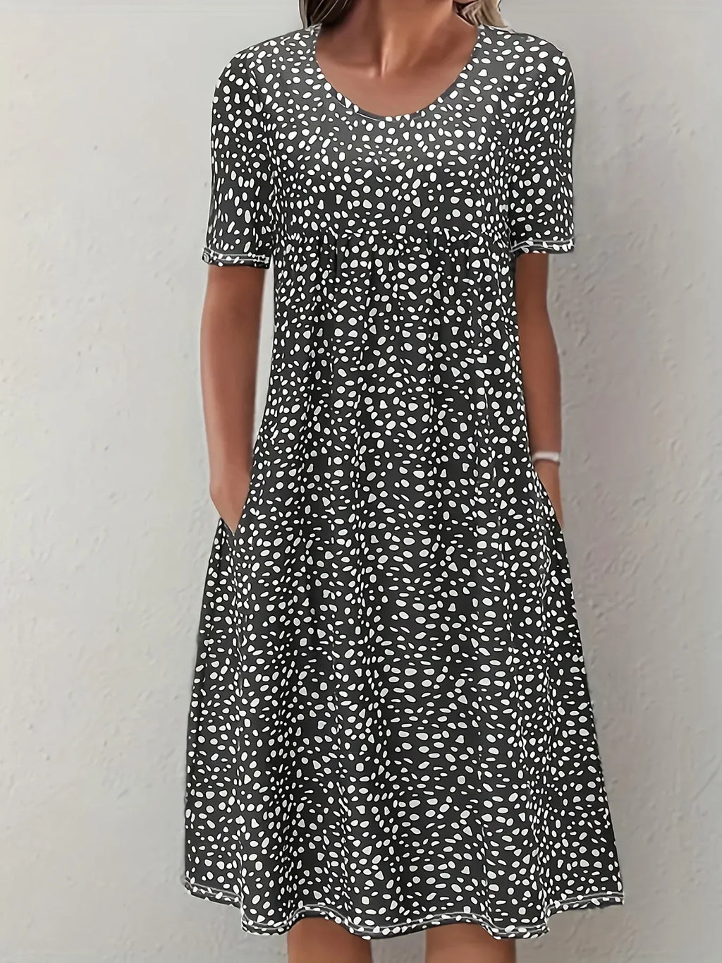 Bohemian Floral Dress for Women Casual Loose Short Sleeve