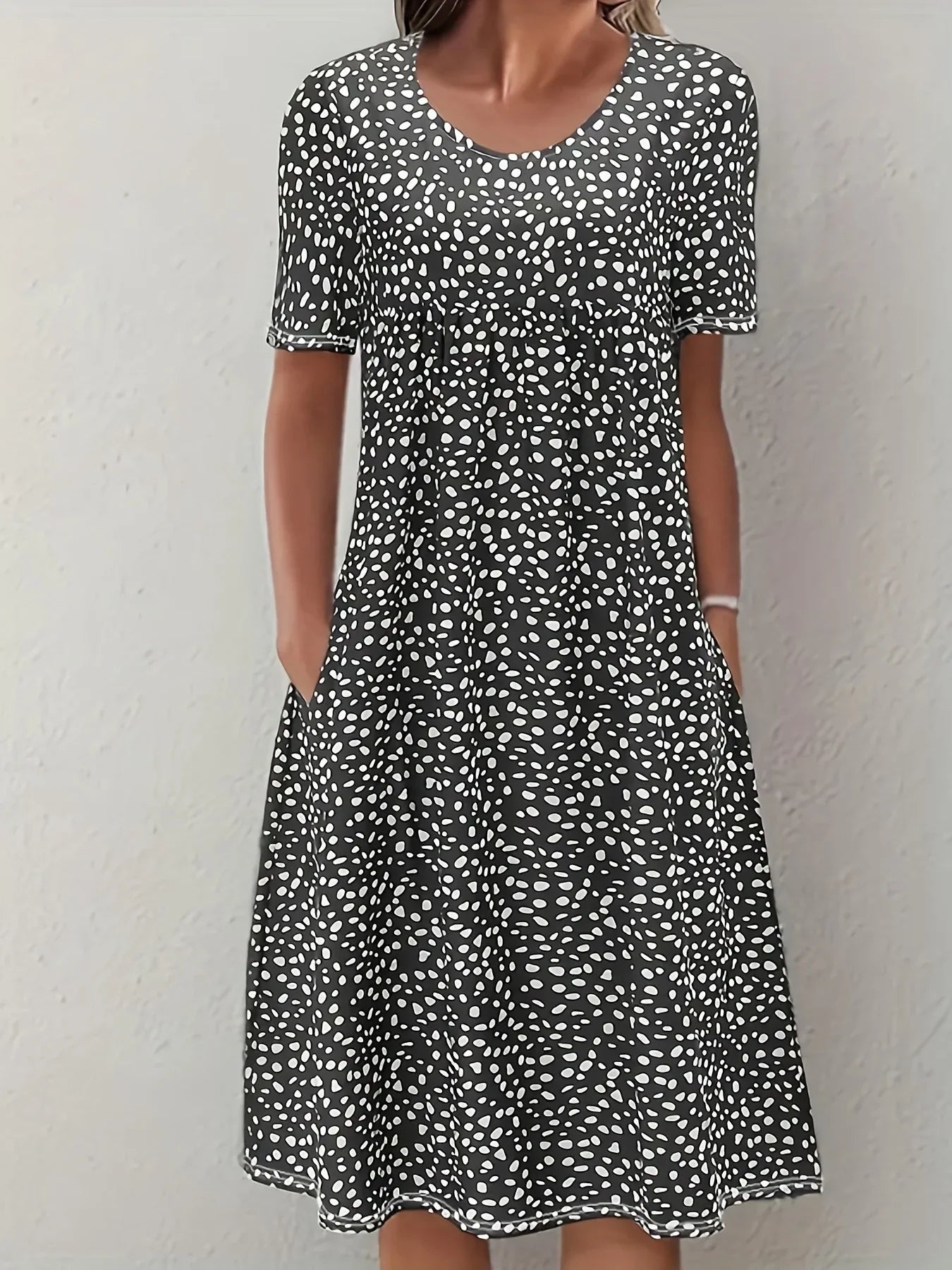 Bohemian Floral Dress for Women Casual Loose Short Sleeve