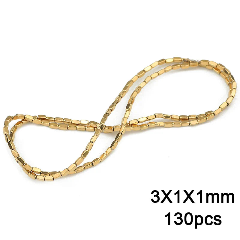 Hematite Natural Stone Gold Plated Loose Beads for DIY Jewelry Making - Star and Heart Shapes