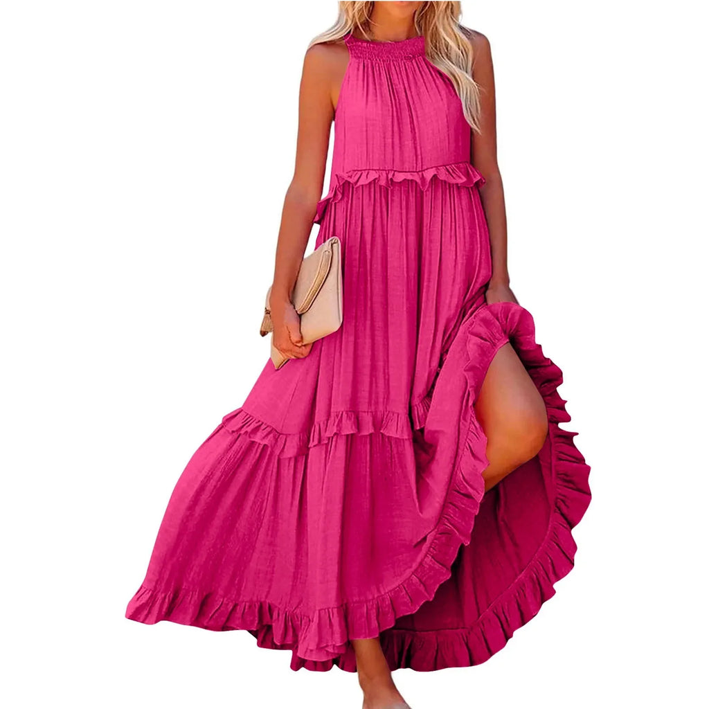 Women Summer Maxi Dress Lightweight Beach Swing Dress
