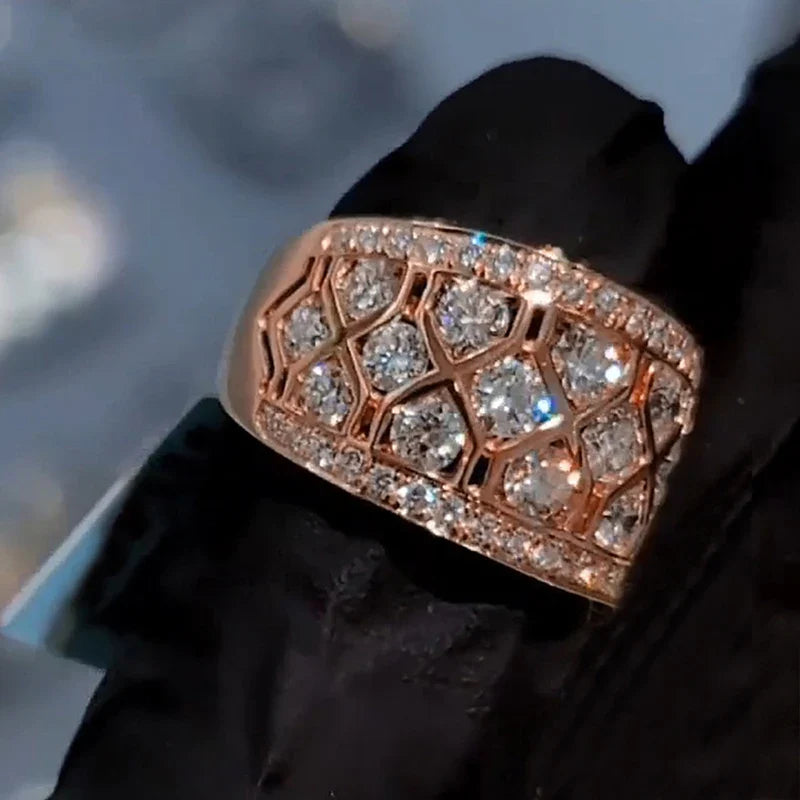 Gorgeous Women Wedding Ring with Bling Cubic Zirconia Engagement Statement Jewelry