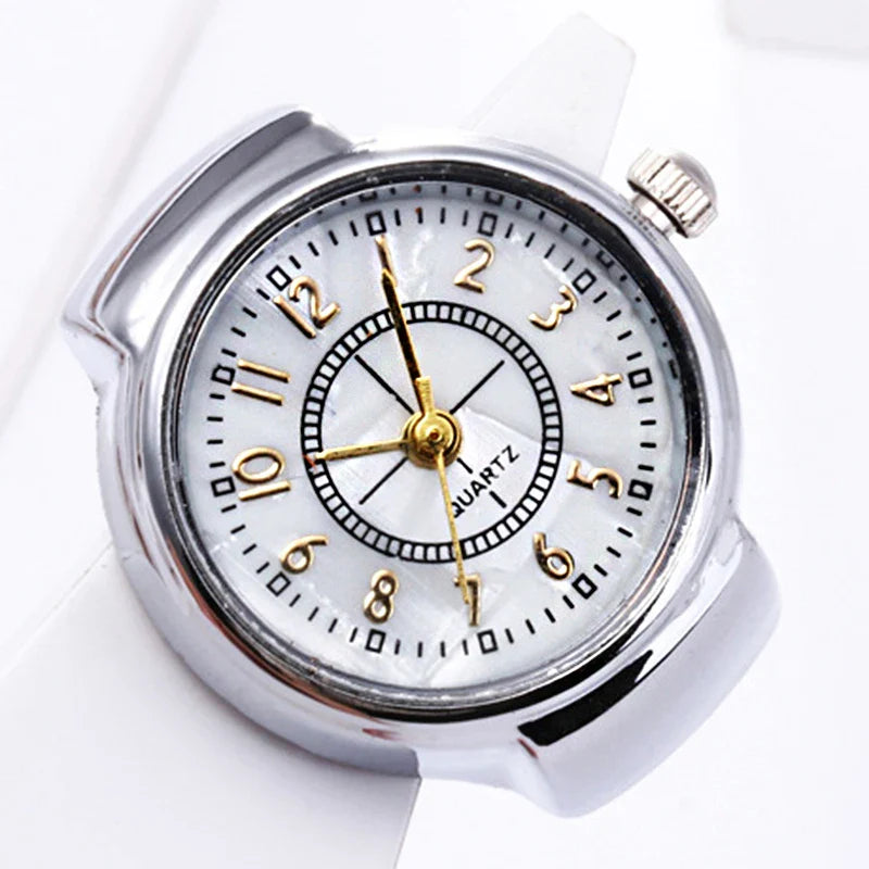 Fashion Ring Watch Unisex Quartz Jewelry with Clear Numbers Ideal Gift for Couples