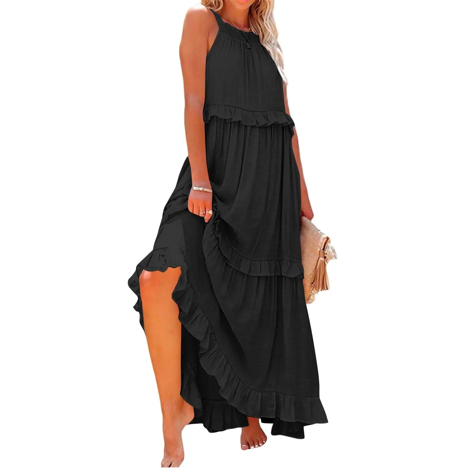 Women Summer Maxi Dress Lightweight Beach Swing Dress