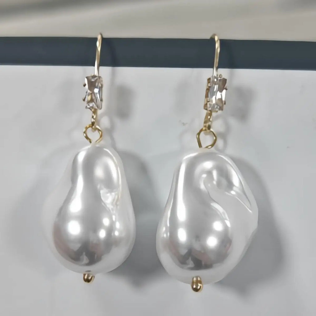 Minimalist Silver Pearl Earrings for Women, Elegant Fashion Wedding Jewelry, Perfect Gift Choice