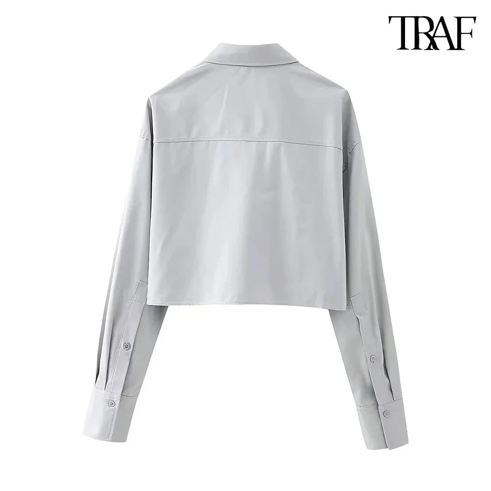 Women's Casual Streetwear Single Breasted Flip Lapel Shirt Solid Color Comfortable Commuter Top