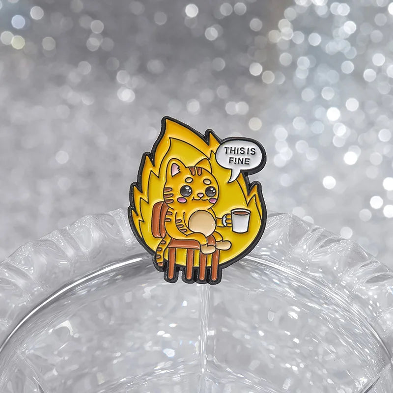 Cute Cartoon Pink Dog Enamel Pins Brooches Fashion Jewelry Accessories Gift for Kids and Friends