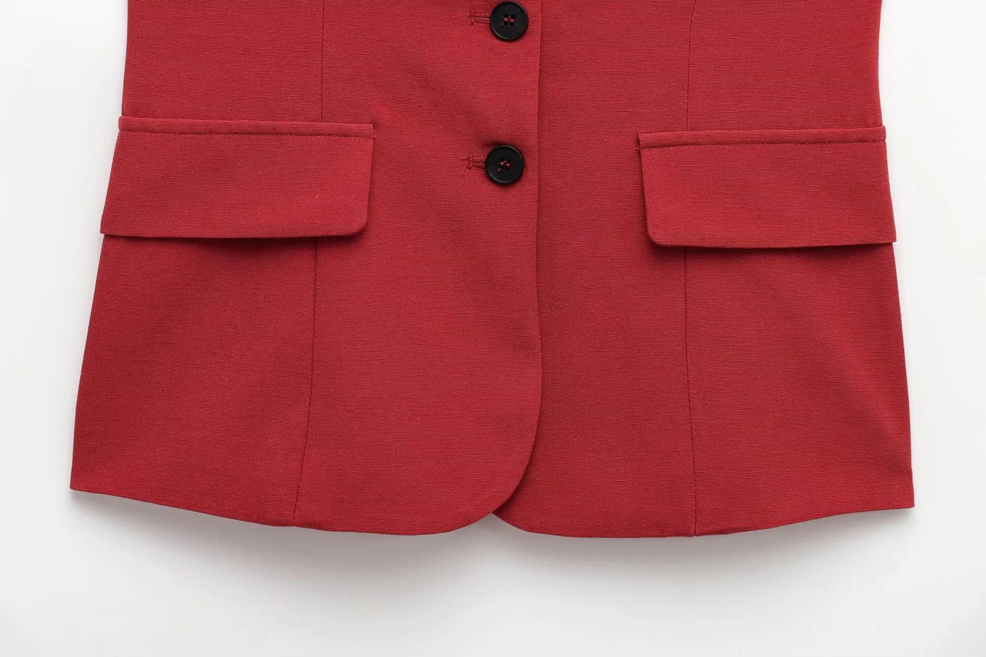 Elegant Red Women Pant Suit with Front Button Strapless Tank Top and Wide Leg Trousers Chic Fashion Streetwear Set