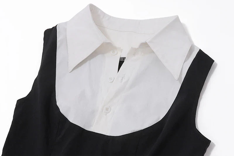 Y2K Sleeveless Mini Dress Slim A Line Summer Style