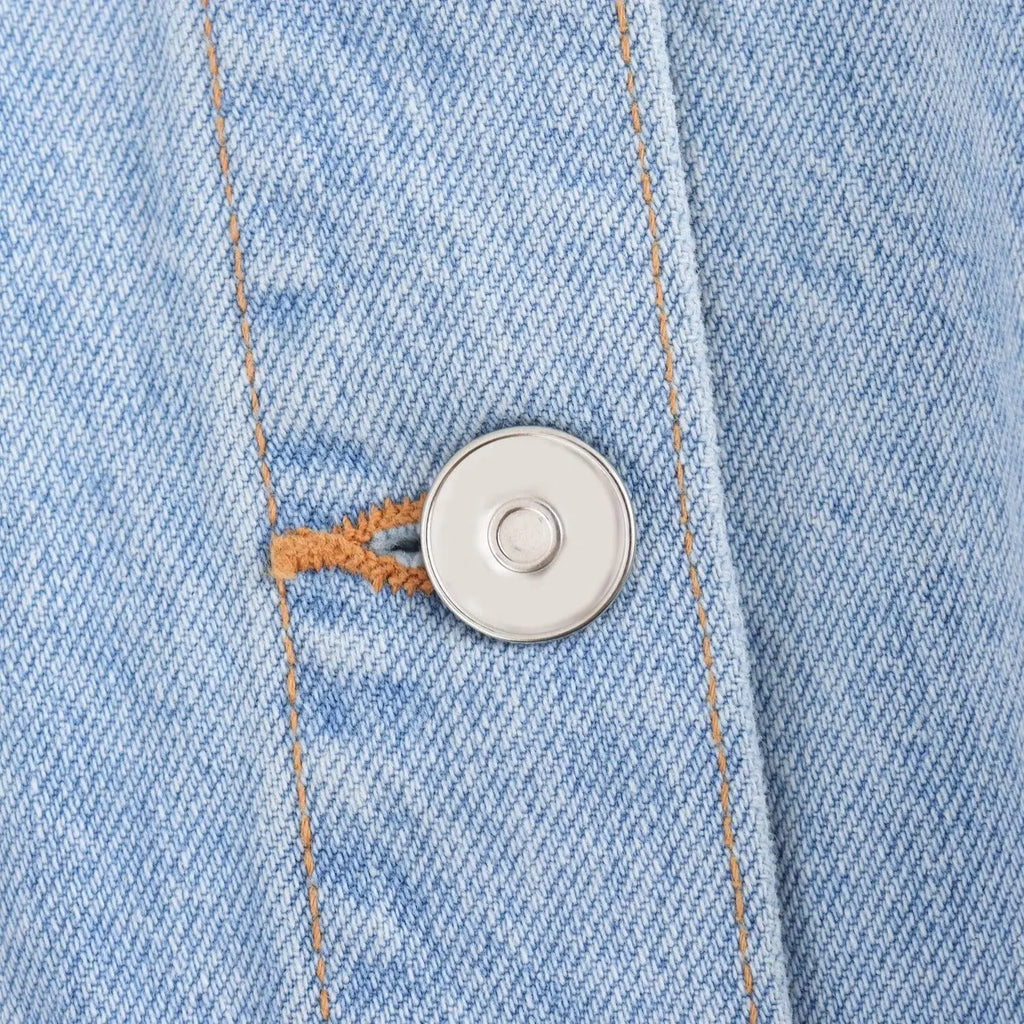 Women's Denim Short Jumpsuit Slim Fit with Lapel Collar Curled Short Sleeves and Patch Pockets Summer Casual Romper