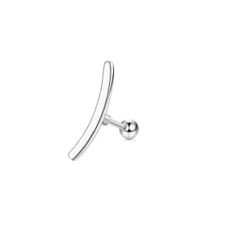 16G Stainless Steel Screw Back Stud Earrings with Cubic Zirconia for Cartilage Conch Helix Ear Piercing