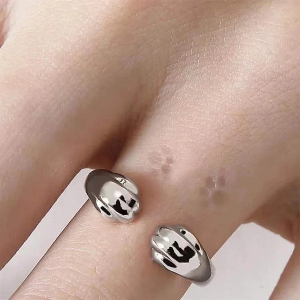 Fashionable Cat and Puppy Paw Print Open Ring for Pet Lovers
