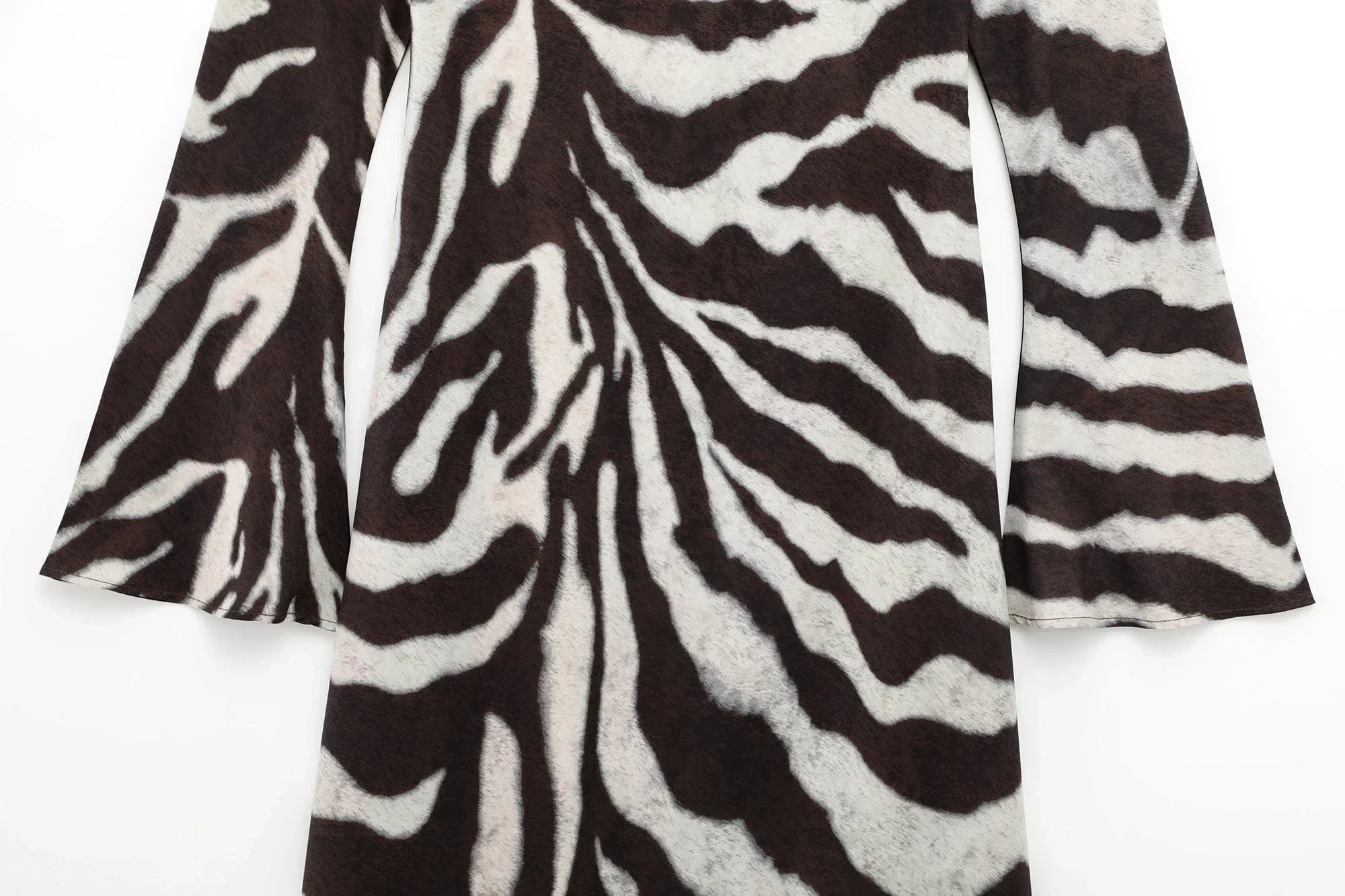 Zebra Print Long Sleeve Summer Dress For Women Chic