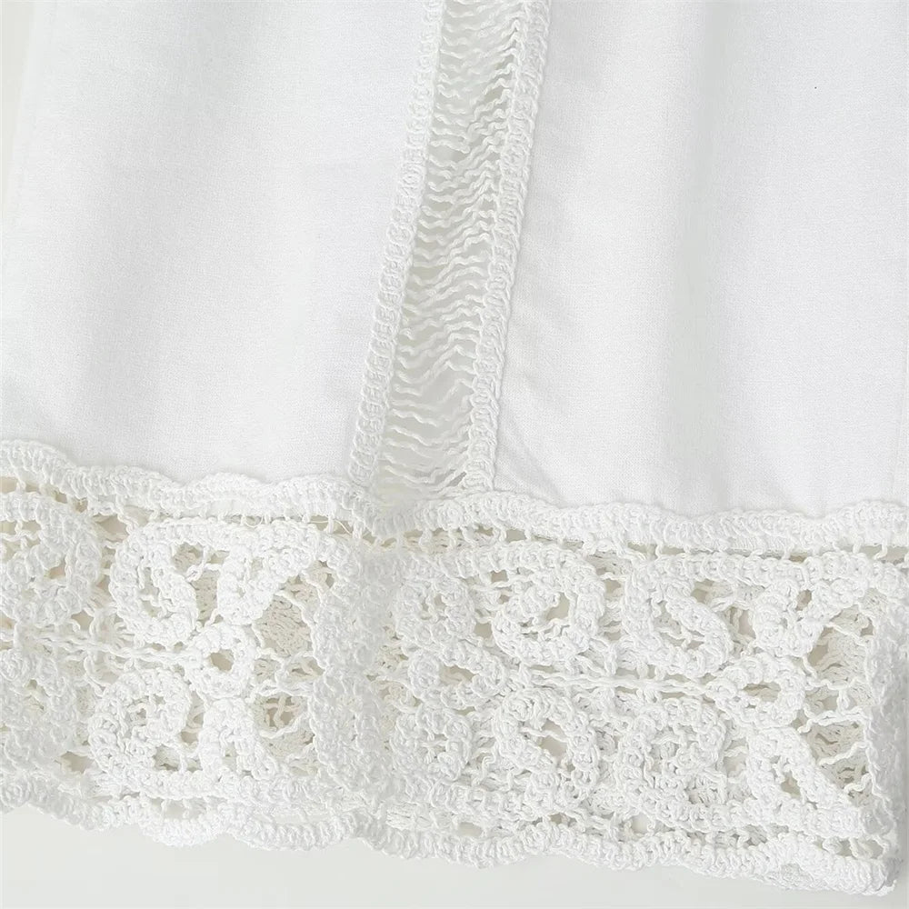 Versatile Women's Crochet Long Sleeve Lapel Shirt and Straight Leg Casual Pants Fashion Set