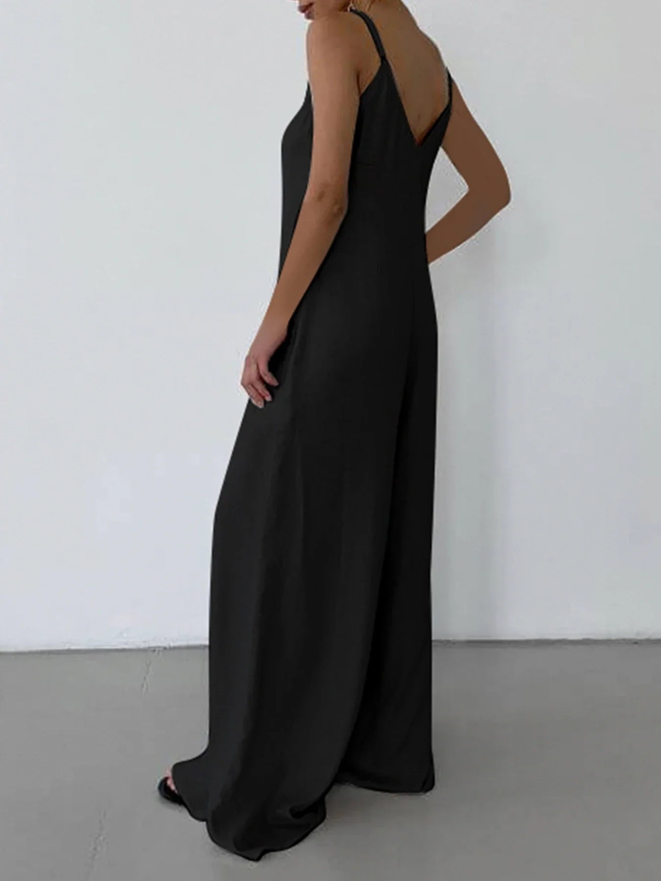 Casual Sleeveless V Neck Cotton Linen Jumpsuit Wide Leg Playsuit Elegant Vacation Outfit