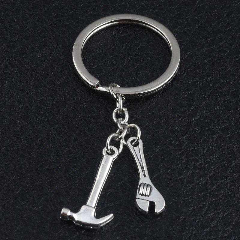 Dad's Hand Tools Keychain Pendant Gift for Father's Day Unique Keyring Jewelry for Men