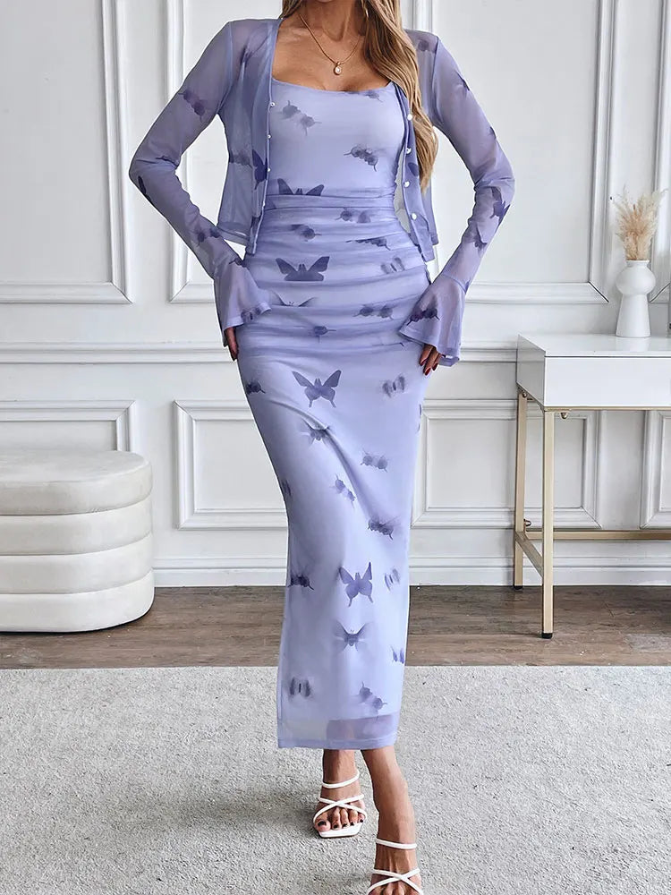 Autumn Two Piece Knit Dress Set For Women With Long Sleeves