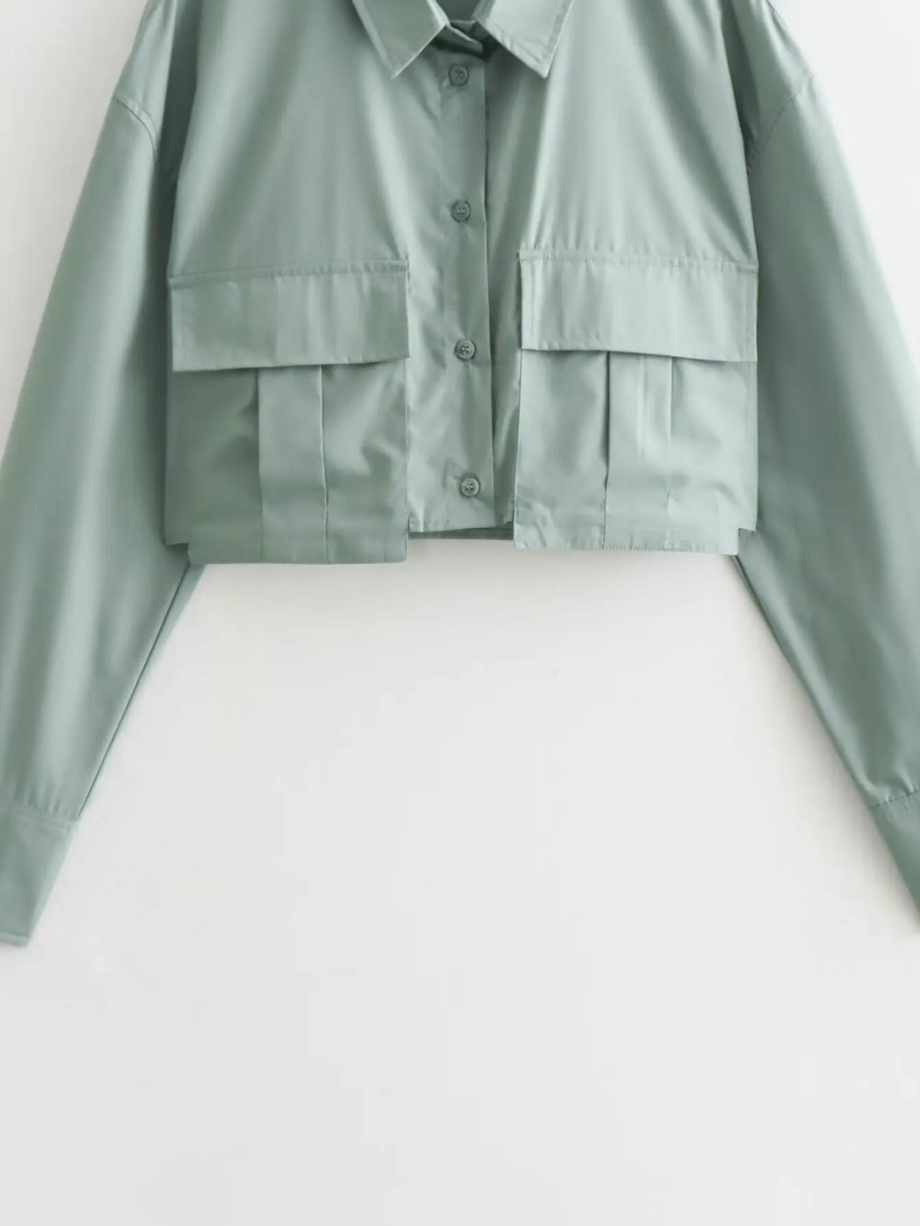 Multicolor Women's Pocket Shirt Chic Single Breasted Long Sleeve Lapel Casual Top Elegant Fashion Blouse