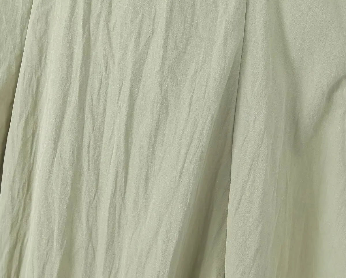 Hollow Out Spaghetti Strap Midi Dress High Waist A Line