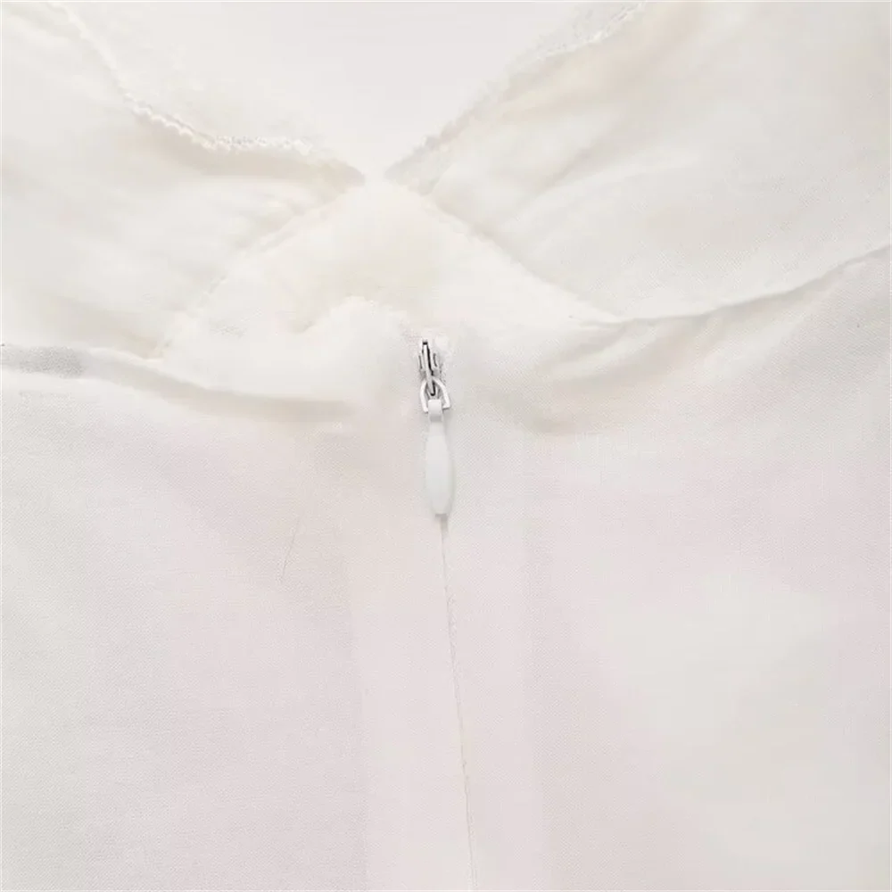 Womens Embroidered Spaghetti Strap Dress Slim Fit Elegance