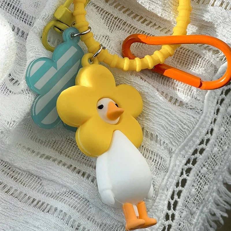 Cute Cartoon Yellow Duck Keychain Personalized Fashionable Pendant for Students