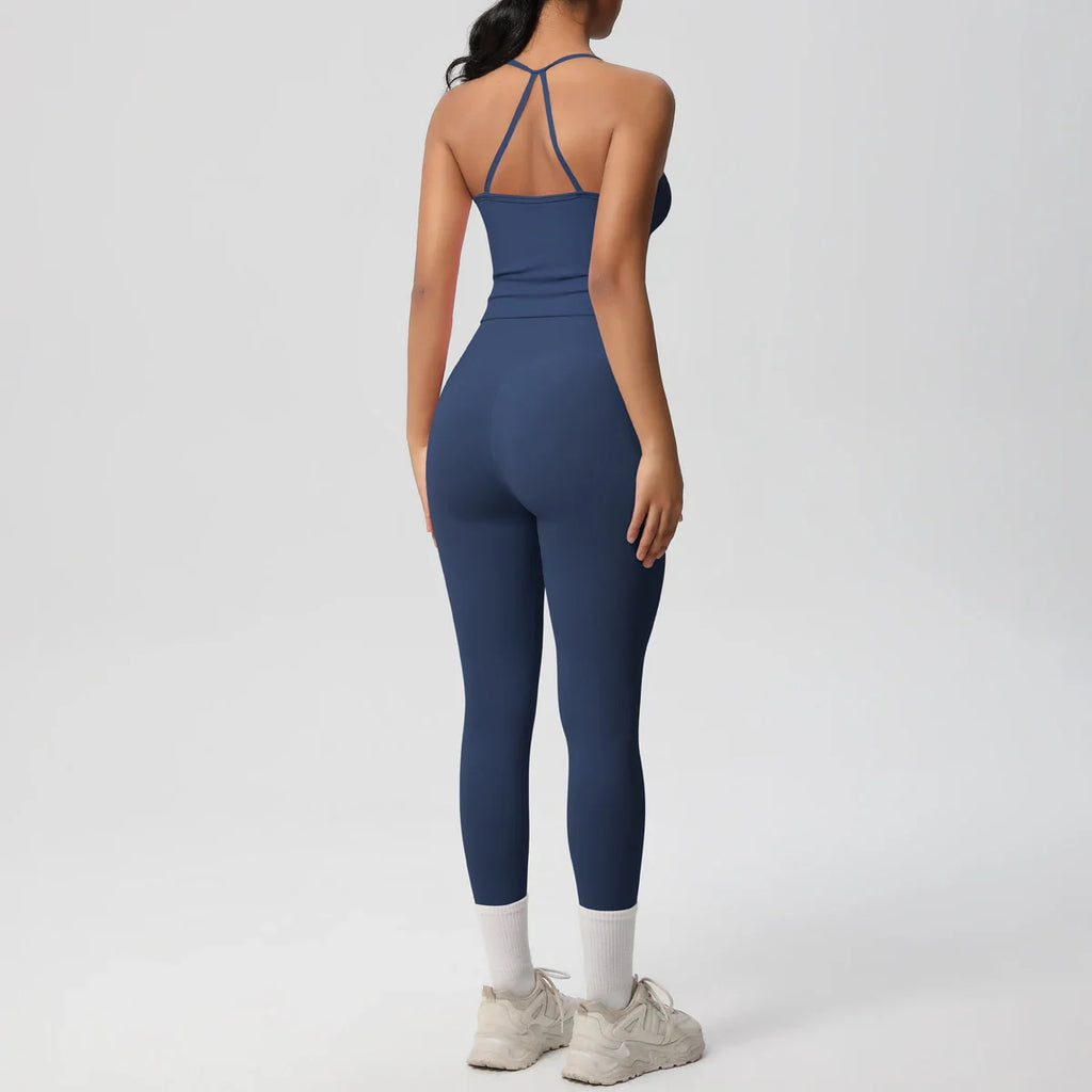 2PCS Nude Feeling Yoga Set for Women Push Up Sport Bra and High Waist Leggings Fitness Running Workout Tracksuit Activewear