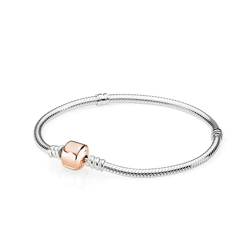 Heart-Shaped Buckle Crown Moon Stars Bracelet with Bead Pendant for DIY Women Jewelry