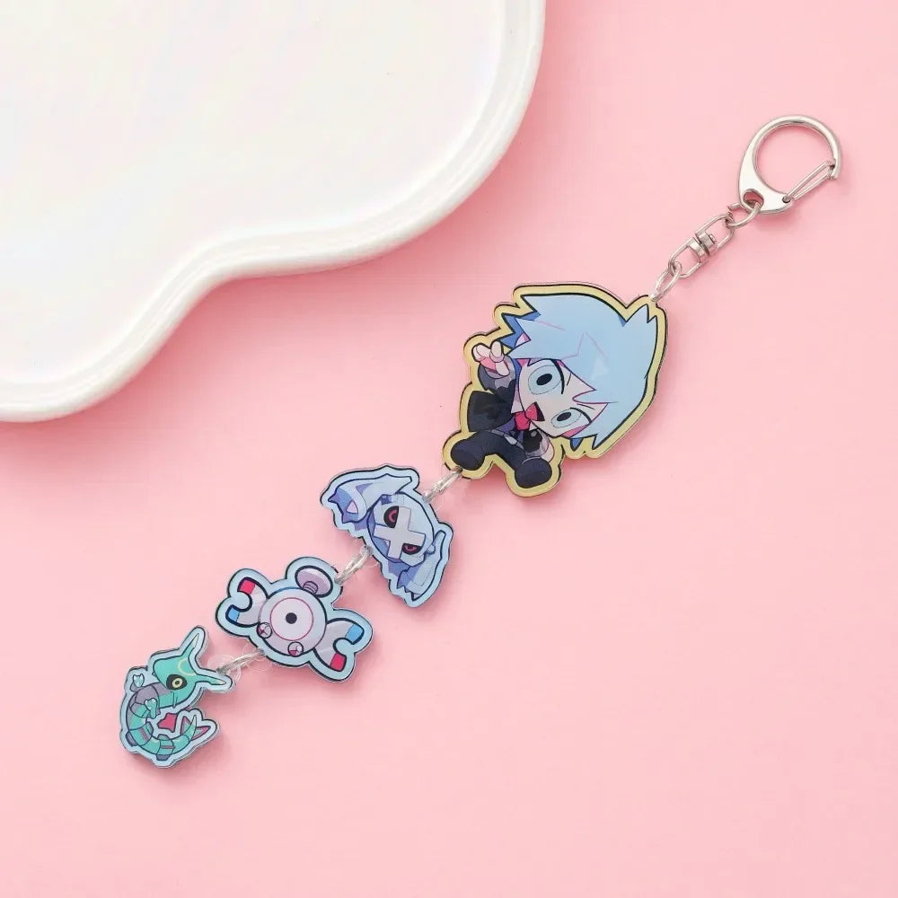Cute Anime Acrylic Keychain Accessory Cartoon Car Bag Pendant Gift for Friends Fans