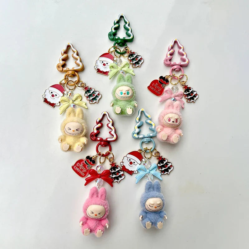 Mini Keychain Cartoon 3D Doll Pendant for Students School Bags and Car Keys