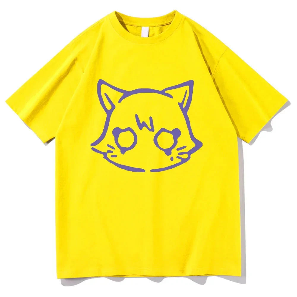 Cute Genshin Impact Scaramouche Cat T Shirt for Men and Women Unisex Cotton Graphic Summer Top