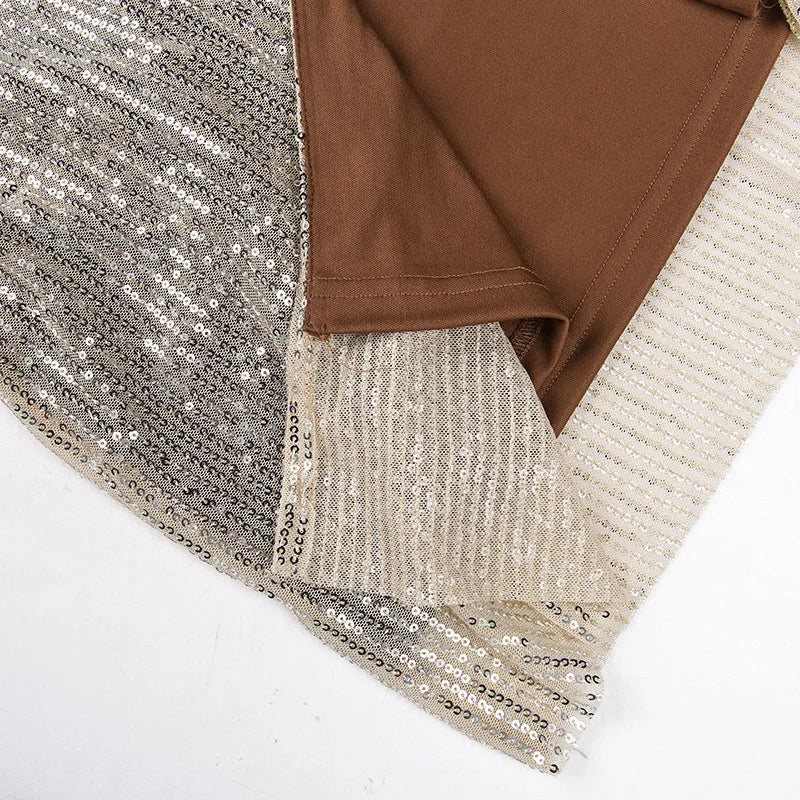 Backless Sequin Maxi Dress for Evening Party Wear Glam