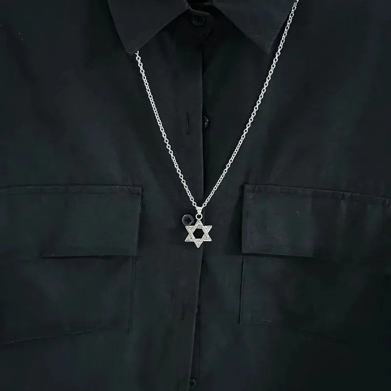 Women's Black Blouse with Necklace Decoration Summer Shirt Loose Fit Short Sleeve Pocket Design Preppy Collar Stylish Blusas