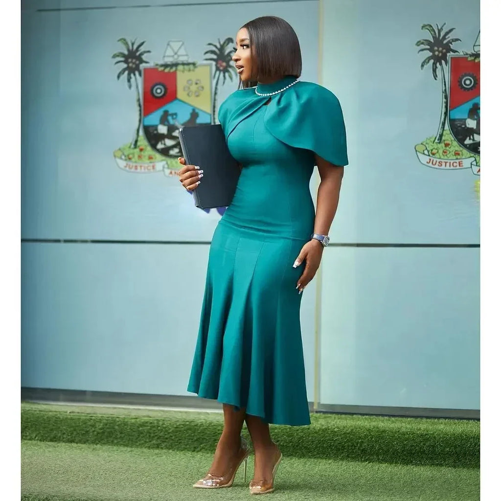 Elegant Church Dress For Women Modest Mermaid Cap Sleeve