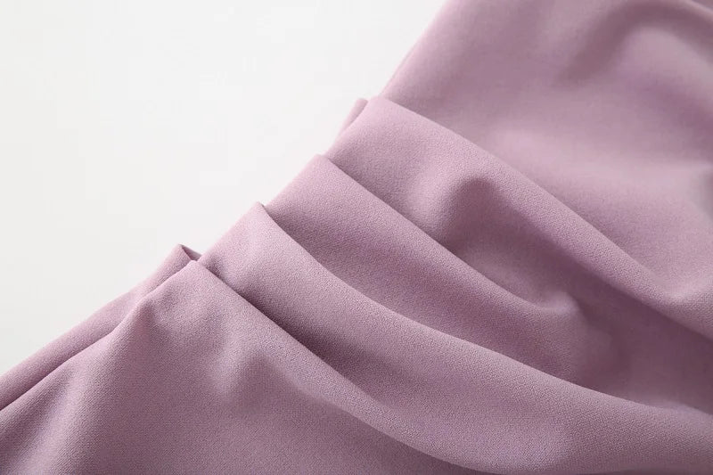 Asymmetric Pleated Off Shoulder Midi Dress For Women