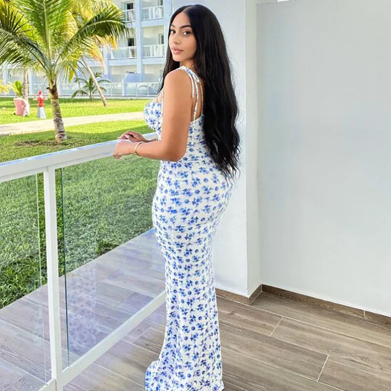 Elegant Women Evening Dress Bodycon Long Gown Summer